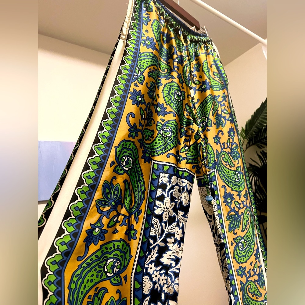 Zara paisley wide leg pants